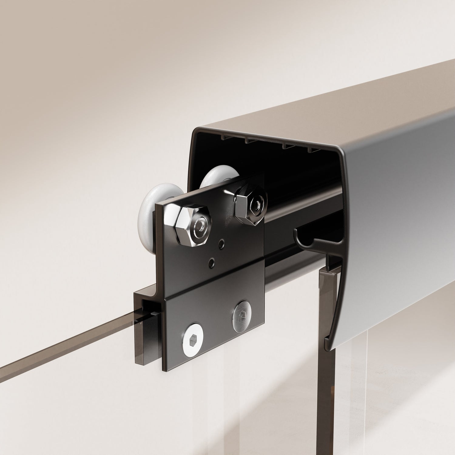 44 "-48" wide * 72 "high semi frameless double sliding shower door 1/4" (6mm) thick SGCC tempered glass door, matte black