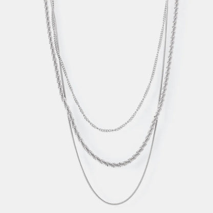 Fashionable Cuban titanium steel necklace hip-hop style multi-layer layered women&