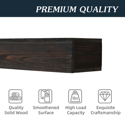 72" Rustic Wood Fireplace Mantel,Wall-Mounted &amp; Floating Shelf for Home Decor Espresso