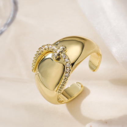 European and American Geometric Open Ring Women&