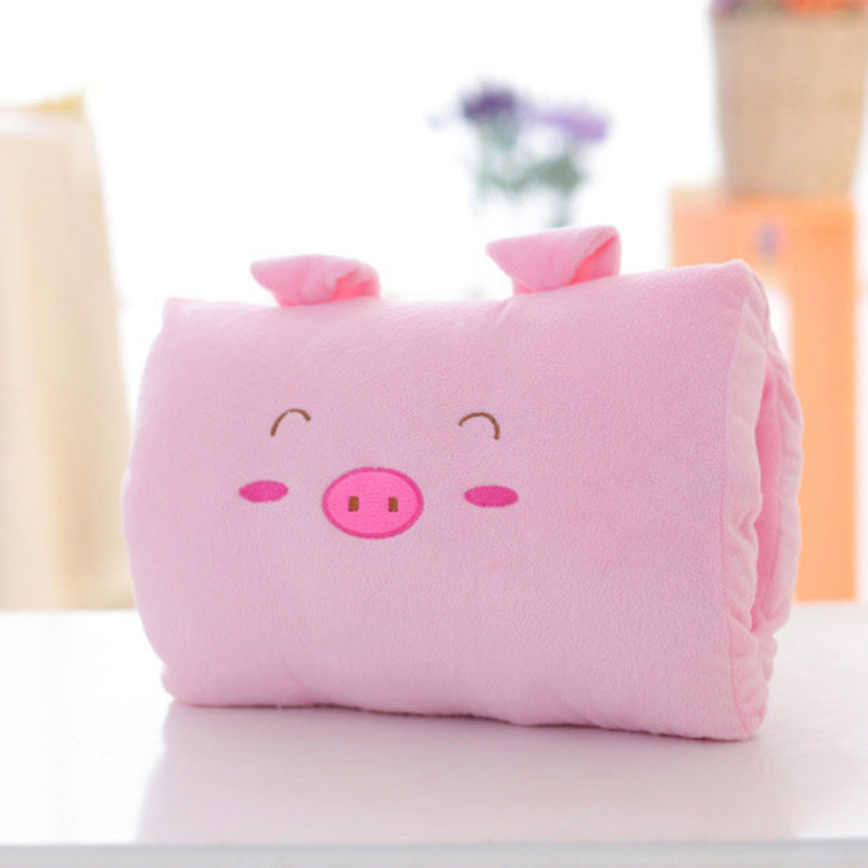 Animated nap pillow, warm hand cover, cylindrical cushion, creative hand warmer, girls&