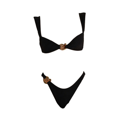 European and American metal buckle sexy swimsuit women&