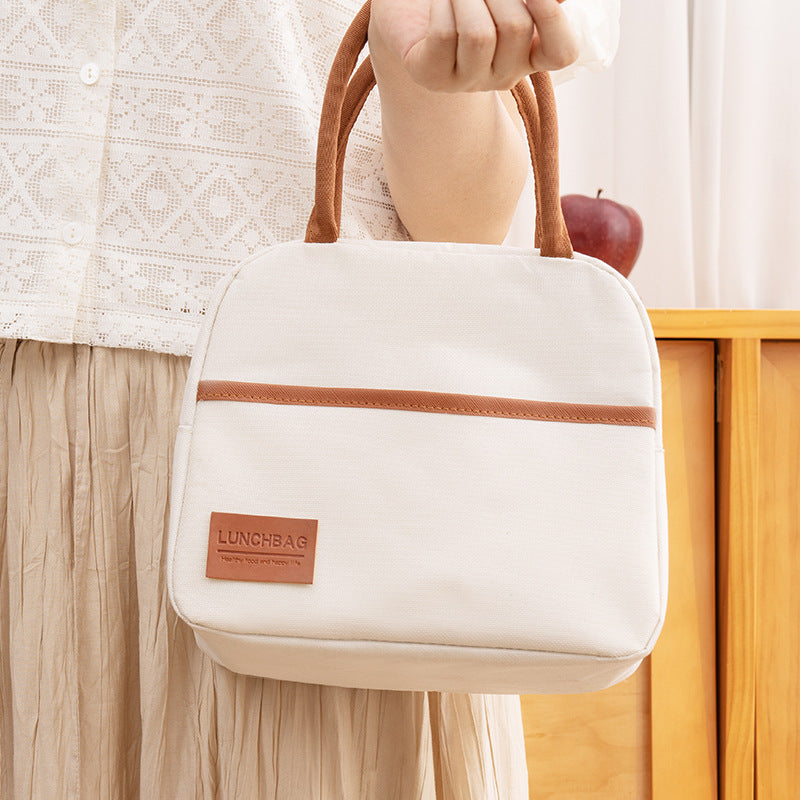 Simple style trendy thick waterproof lunch bag insulation fresh portable Oxford cloth lunch bag storage picnic bag