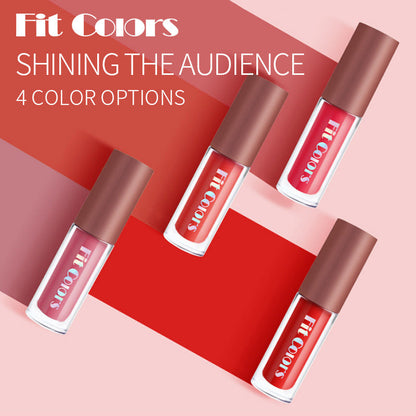 Fit Colors Matte Velvet Moisturizing Lip Gloss Lip Glaze Lipstick 4 Travel Small Set