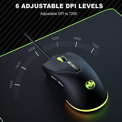 7D Youbat wired gaming mouse 6-speed 7200DPI mouse gaming mouse