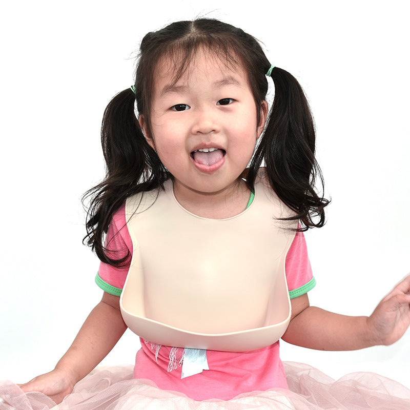 Silicone tableware set baby saliva pocket complementary food bowl children&