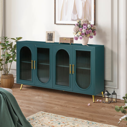 TV Stand for 65+ Inch TV, Wood TV Stand with Storage Cabinet &amp; Adjustable Shelves, Media TV Console for Living Room Bedroom