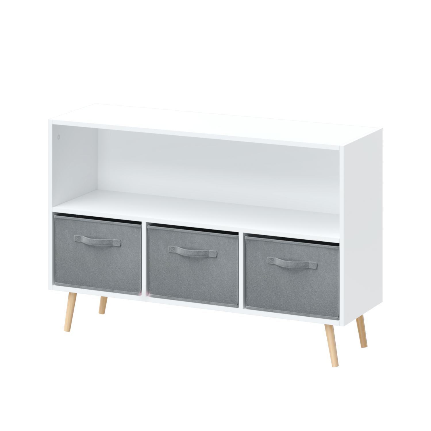 Kids bookcase with Collapsible Fabric Drawers Children&