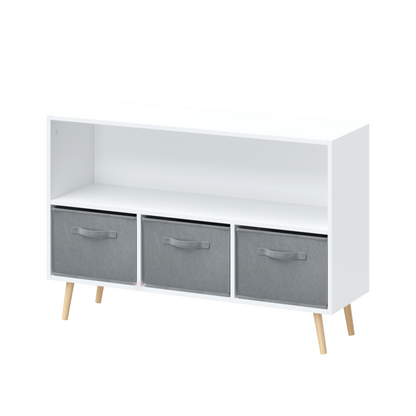 Kids bookcase with Collapsible Fabric Drawers Children&