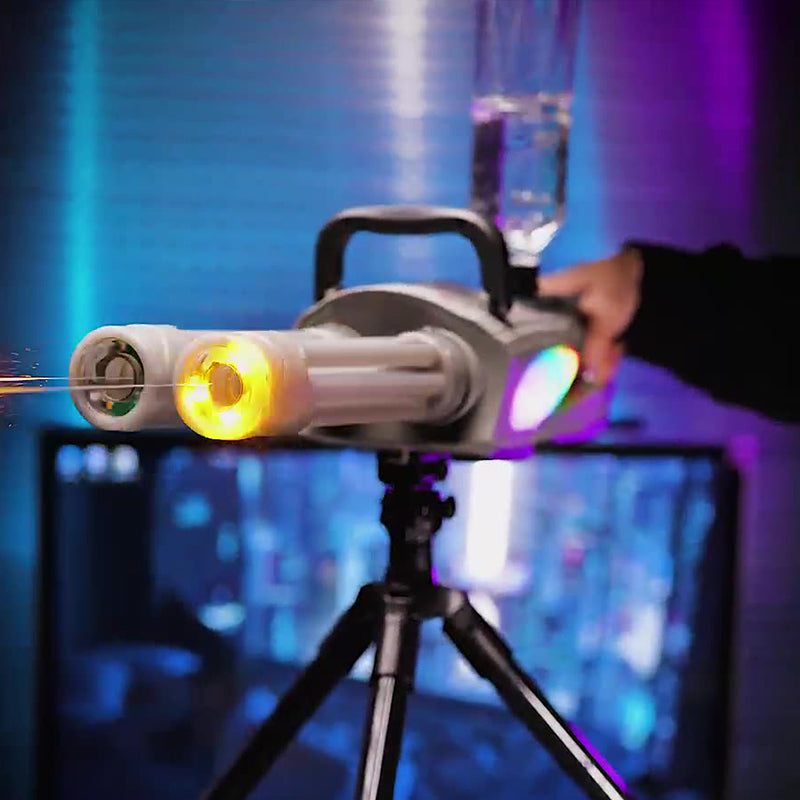 Electric LED Rotating Gatling Water Gun - Auto-Spray Blaster for Kids &amp; Adults (Summer Pool Toy)