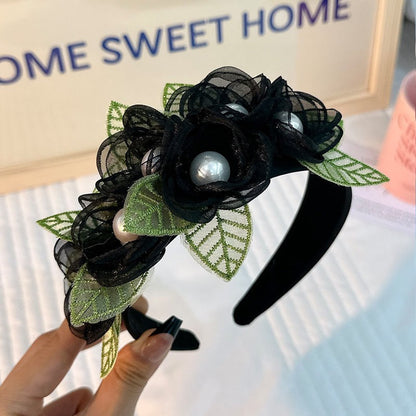 Fashionable fabric flower pearl flower headband
