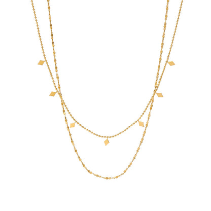Double layered tassel necklace French fashion niche collarbone chain light luxury niche design necklace