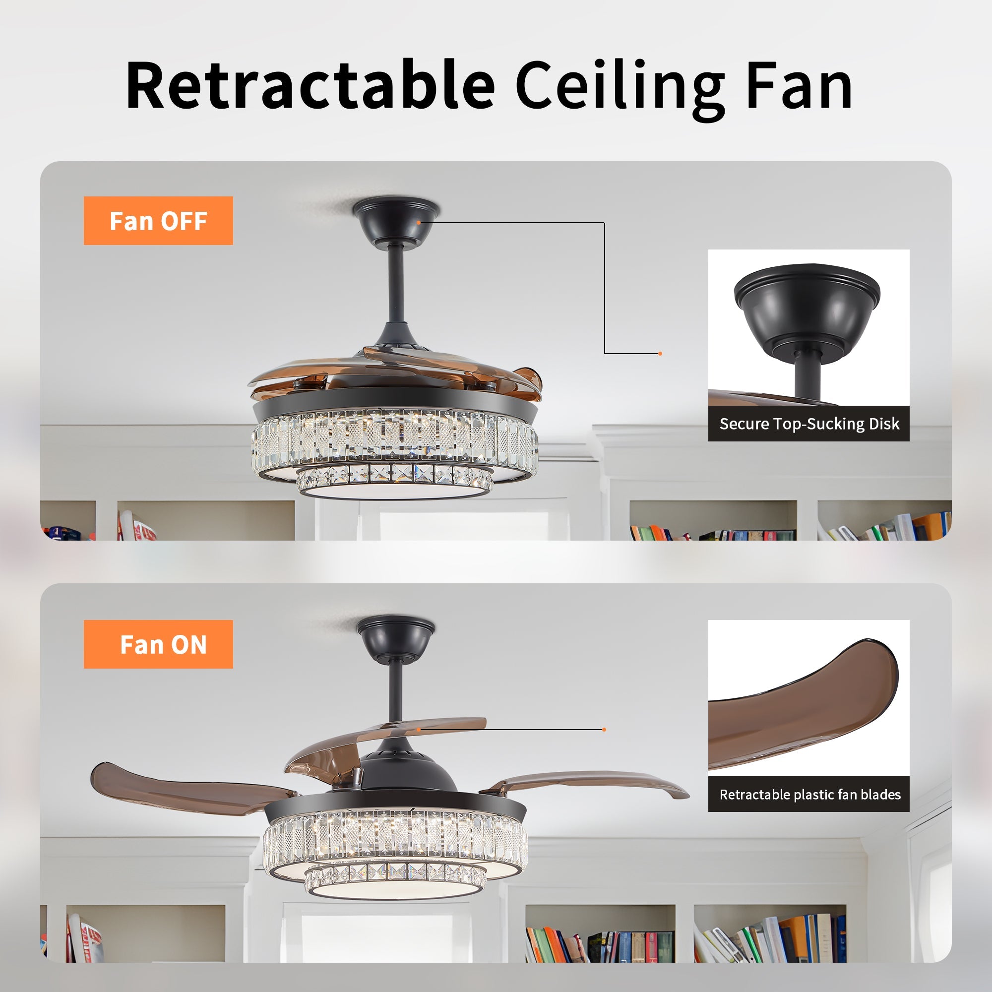LED Retractable Ceiling Fan