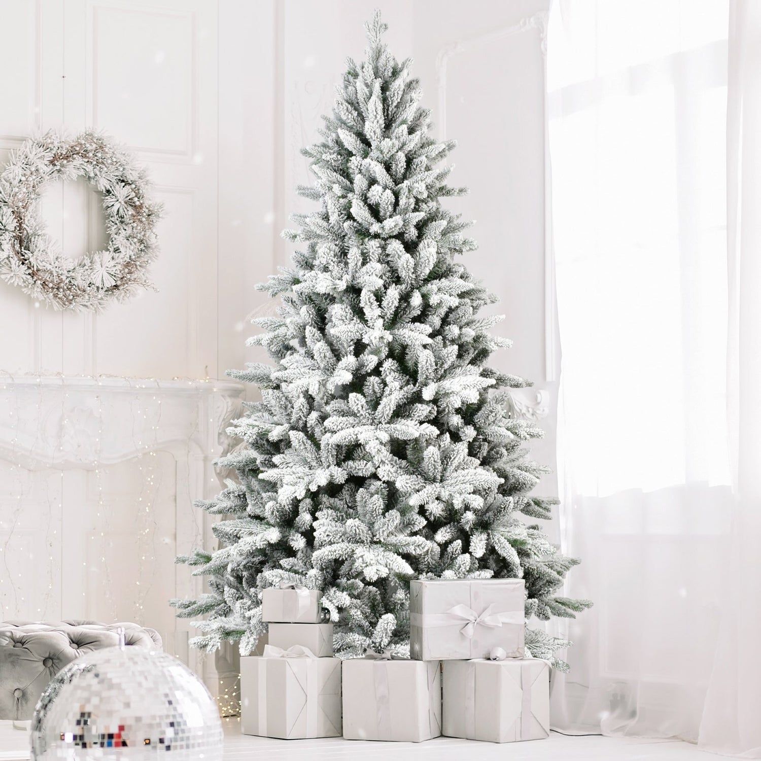 5FT PE&amp;PVC Flocked Christmas tree