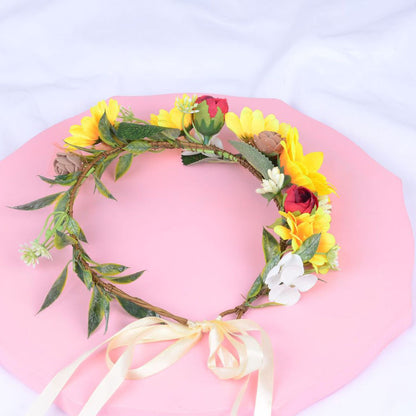 Korean style flower garland headwear sunflower children&