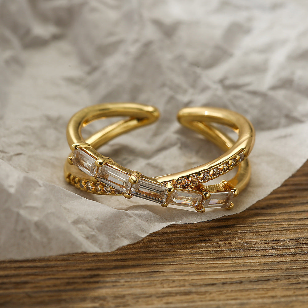 Geometric Open Ring Women&