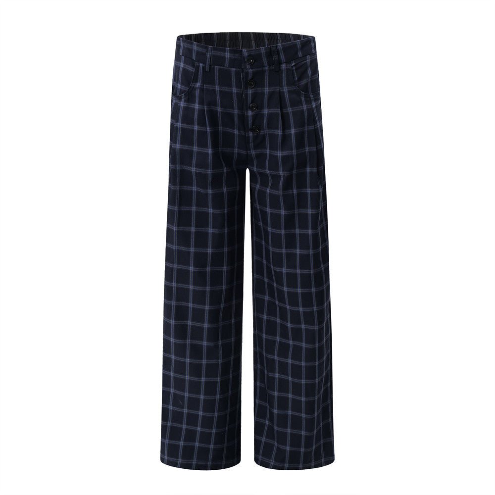Street Trend Retro Plaid Casual Pants Men&