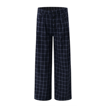 Street Trend Retro Plaid Casual Pants Men&