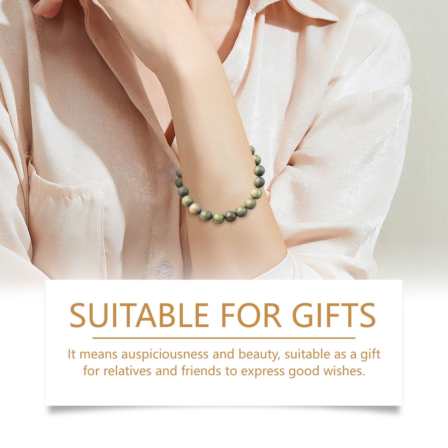 Green Sandalwood Bracelet Trend Fashion Elegant Portable Durable Good-Looking Niche Design Bracelet