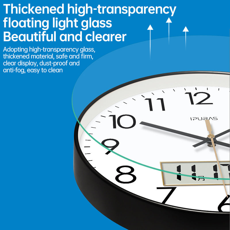2025 New 10/12/14 - inch Electronic Calendar Wall Clock. Monitors temp &amp; humidity. Dual - display. Mute. Quartz movement.
