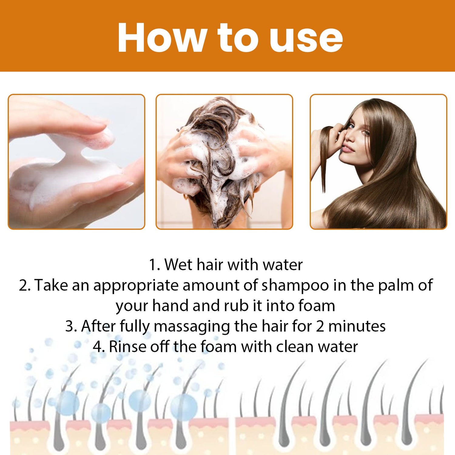 Rice Dense Hair Shampoo Deep Clean Thick Hair Moisturizing Hair Root Solid Hair Care Shampoo