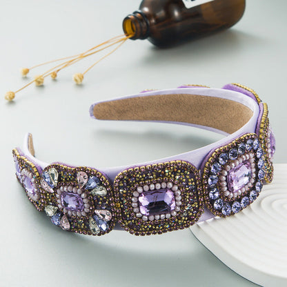 Hair Hoop Fashion New Bright Crystal Baroque Hair Band Hair Cave High Quality Small Fragrance Head Hoop Hair Accessories