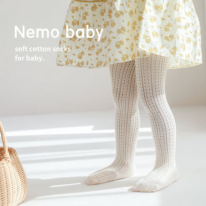Spring And Summer Baby Girl Leggings Combed Cotton Boneless One-Piece Socks Mesh Outer Wear Cute Thin Children&