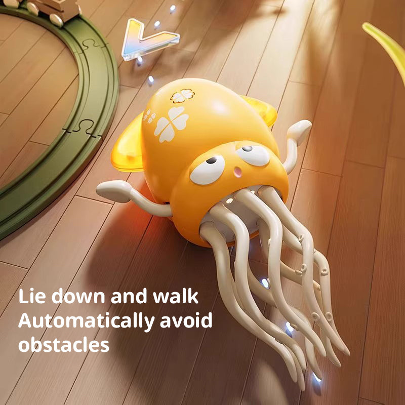 Creative Dancing Squid: auto-sense, obstacle-avoid e-pet with music, lights, rechargeable &amp; interactive gift.