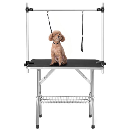 36" Professional Dog Pet Grooming Table Adjustable Heavy Duty Portable w/Arm &amp; Noose &amp; Mesh Tray