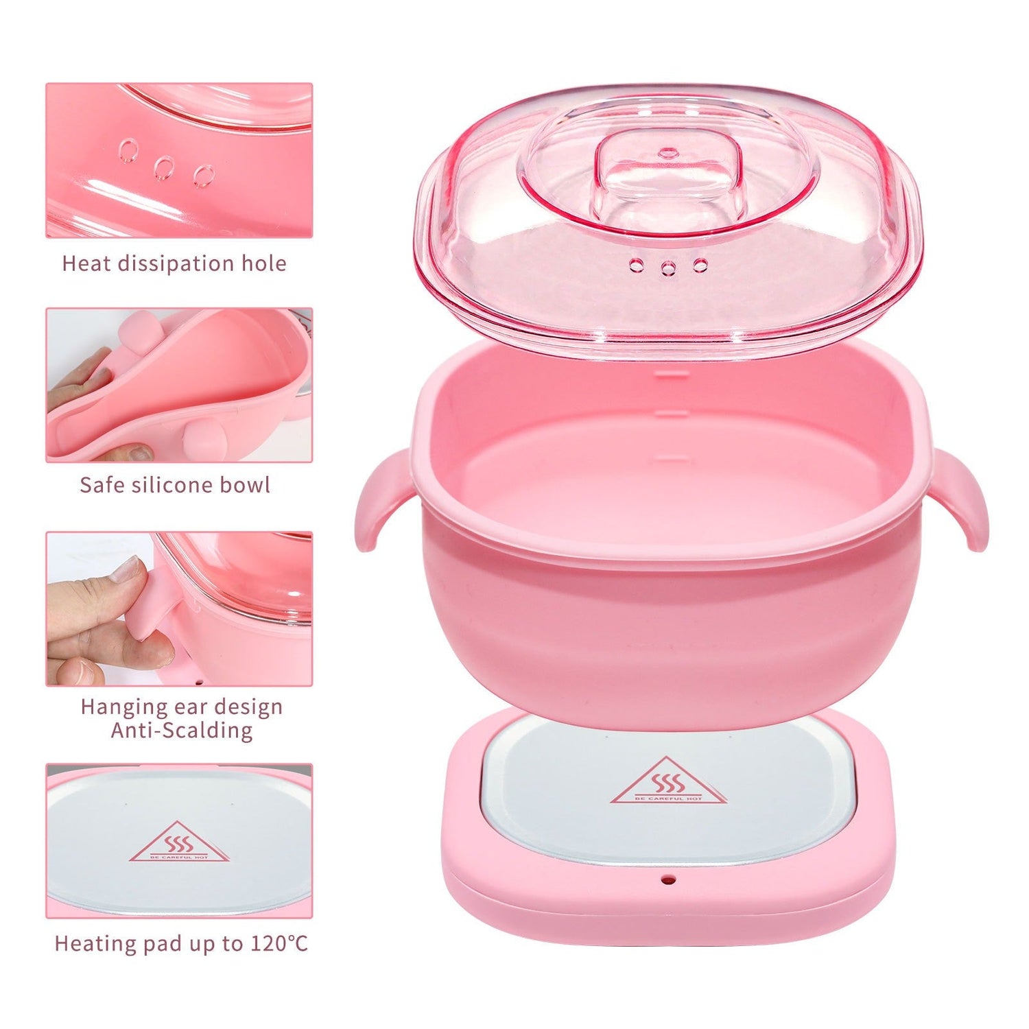 Professional Hair Removal Electric Wax Warmer Depilation Hot Waxing Kit with silicone waxing pot