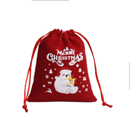 Christmas Gift Velvet/linen Drawstring Bags Bracelet Jewelry Candy Packaging Bags