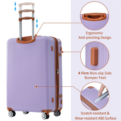 Hardshell Luggage Sets 3 Piece double spinner 8 wheels Suitcase with TSA Lock Lightweight 20&