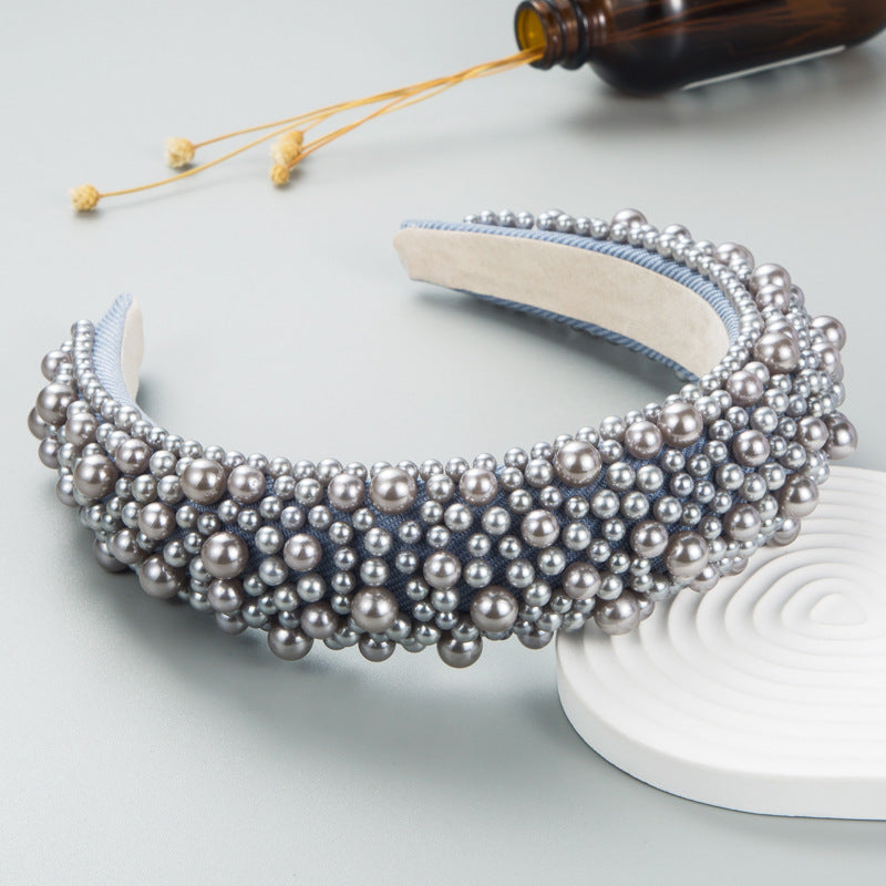 Hair Hoop Baroque Sponge Pearl Hair Accessories Women&