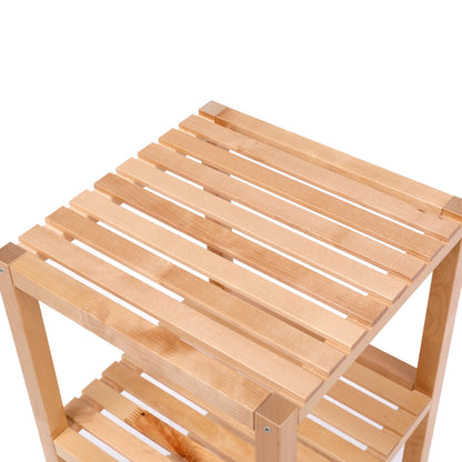 3-Tier Birch Bathroom Shelf, Narrow Shelving Unit, Multifunctional Storage Rack, Corner Rack, for Kitchen, Living Room