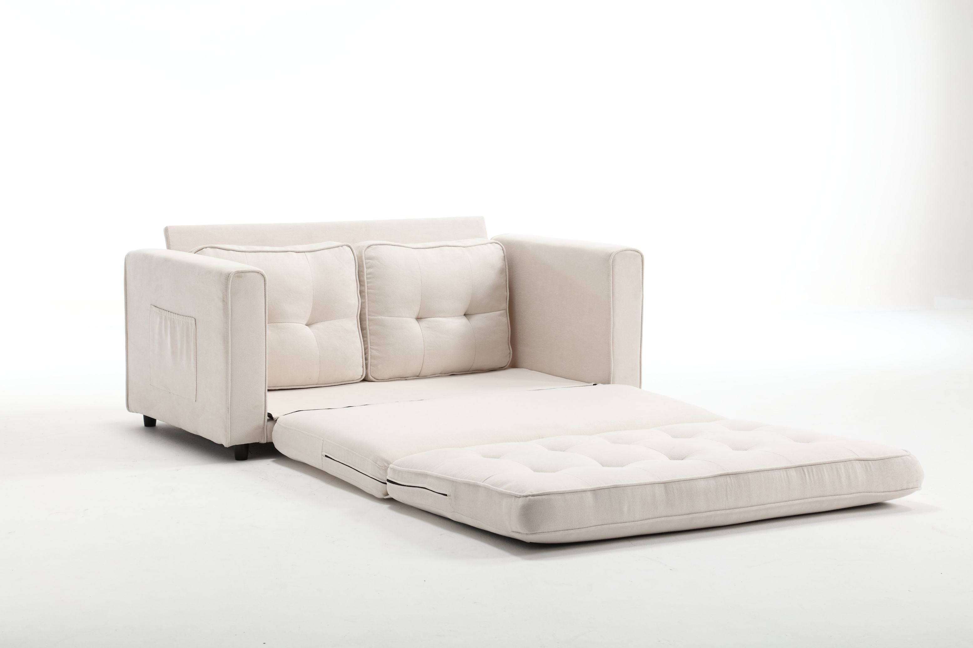 3 Fold Sofa Convertible Futon Couch sleeper sofabed Space saving loveseat Dark Gray &amp; Light Gray &amp; Beige