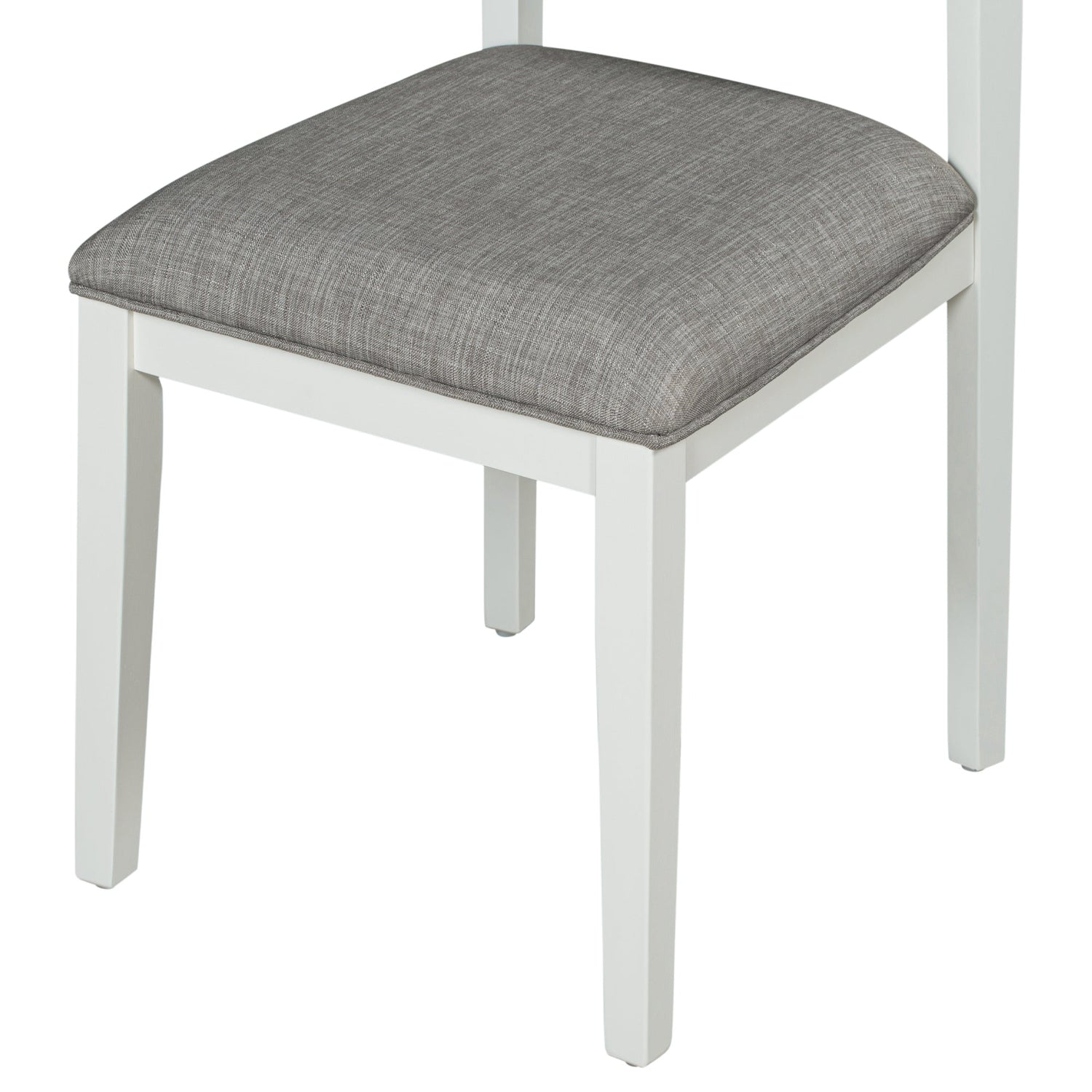TREXM Classic and Traditional Style 6 - Piece Dining Set, Includes Dining Table  4 Upholstered Chairs &amp; Bench (White+Gray)