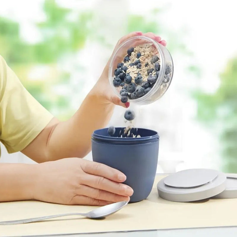 Portable Yogurt Cereal Cups with Lids. Ideal for Overnight Oats, DIY Salads &amp; Parfaits. Great for Breakfast or Lunch