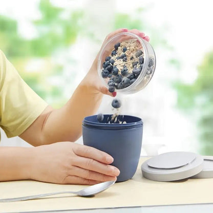 Portable Yogurt Cereal Cups with Lids. Ideal for Overnight Oats, DIY Salads &amp; Parfaits. Great for Breakfast or Lunch