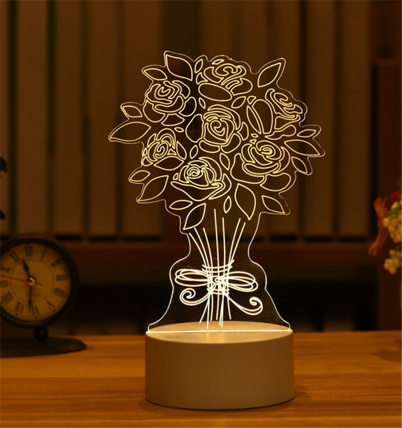 3D Night Light LED Table Light Creative Gift Bedhead Light Small Gift Valentine&