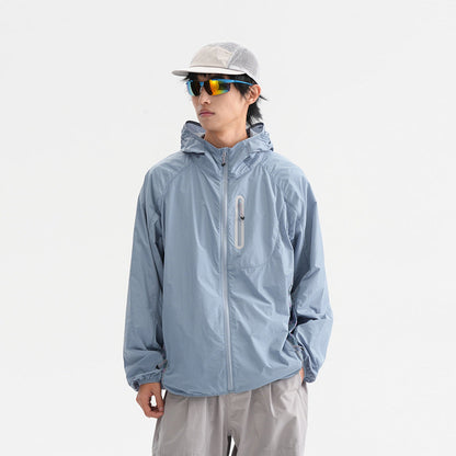 Camouflage Spliced Thin Hooded Sun Protection Clothing Men&