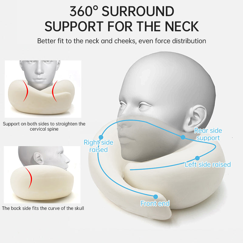 Memory Foam Neck Travel Pillow: Soft, 360° Head Support, for Home, Plane &amp; Car