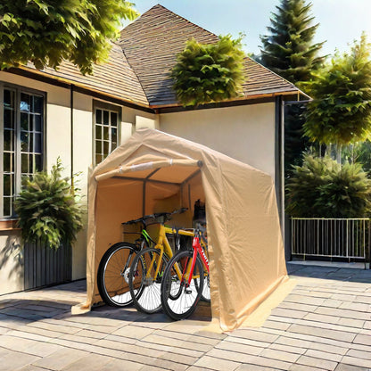 7x8 ft Outdoor Portable Gazebo Storage Shelter Shed with 2 Roll up Zipper Doors &amp; Vents Carport