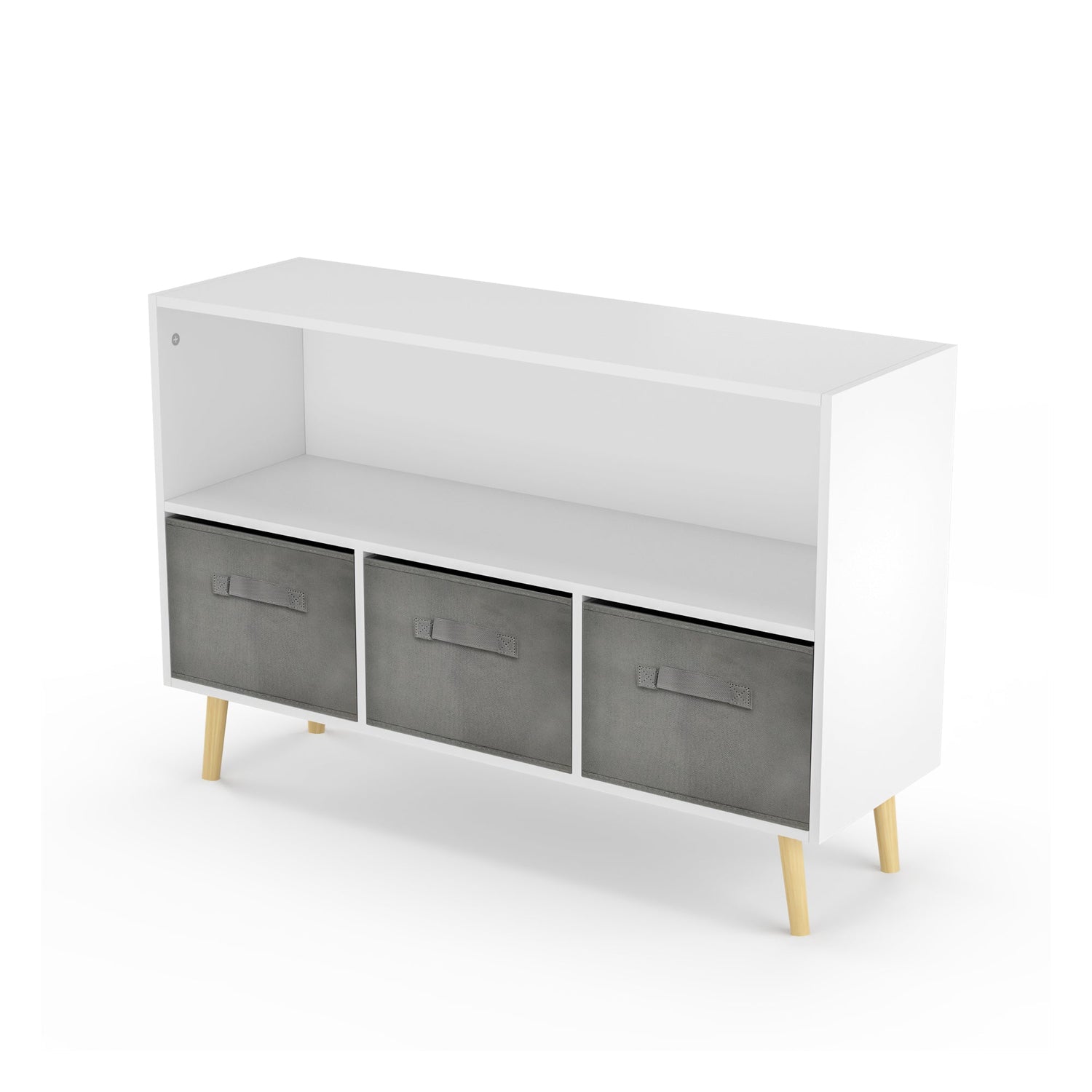 Kids bookcase with Collapsible Fabric Drawers Children&
