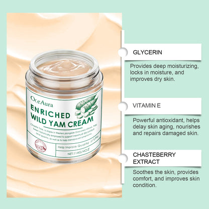 Wild Yam Body Moisturizer Nourishes, Hydrates, Firming, Lightening And Delicate Skin Yam Cream