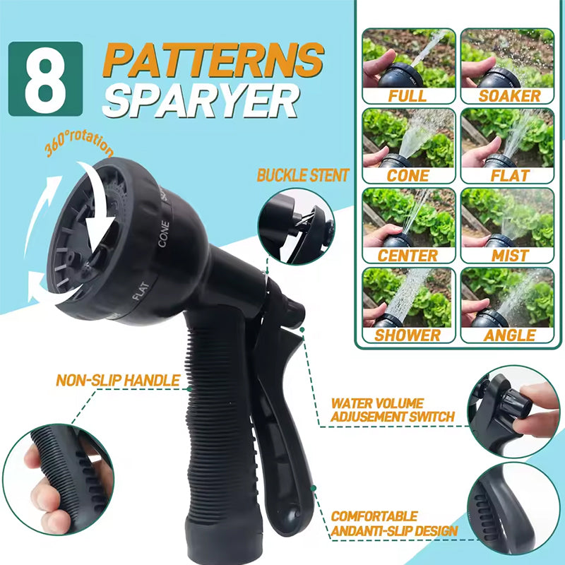 100 - ft Expandable Garden Hose with Nozzle. Light, Durable &amp; Kink - Free for Car Wash &amp; Outdoor Watering