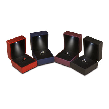 " Elegant LED Light Ring Box: Perfect for Engagement &amp; Wedding Gifts - Keep Your Jewelry Safe &amp; Secure!  &amp; Secure!"