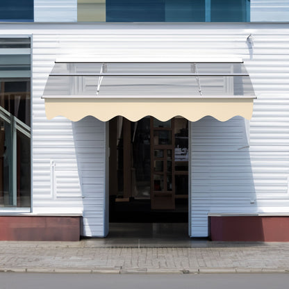 5934W Series Door Window Awning Canopy W59"xD34" Made of 0.137Inch /3.5mm Thick Virtually Crystal Solid Polycarbonate Sheet