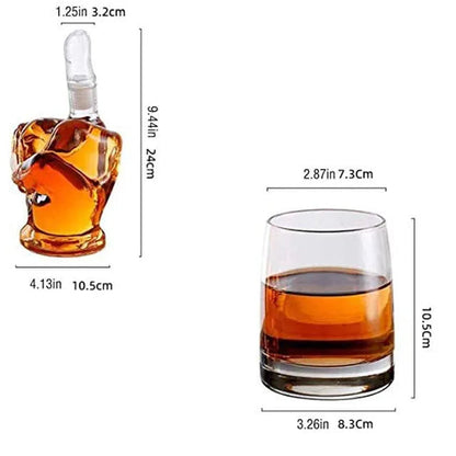 The Wine Savant Middle Finger Decanter Novelty Whiskey &amp; Wine Decanter Set