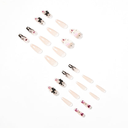Girl Black Flame Y2K Style Wearing Nail Products Nail Patch Nail Patch Removable Nail Piece Fake Nail
