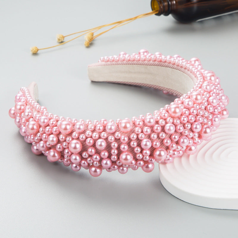 Hair Hoop Baroque Sponge Pearl Hair Accessories Women&